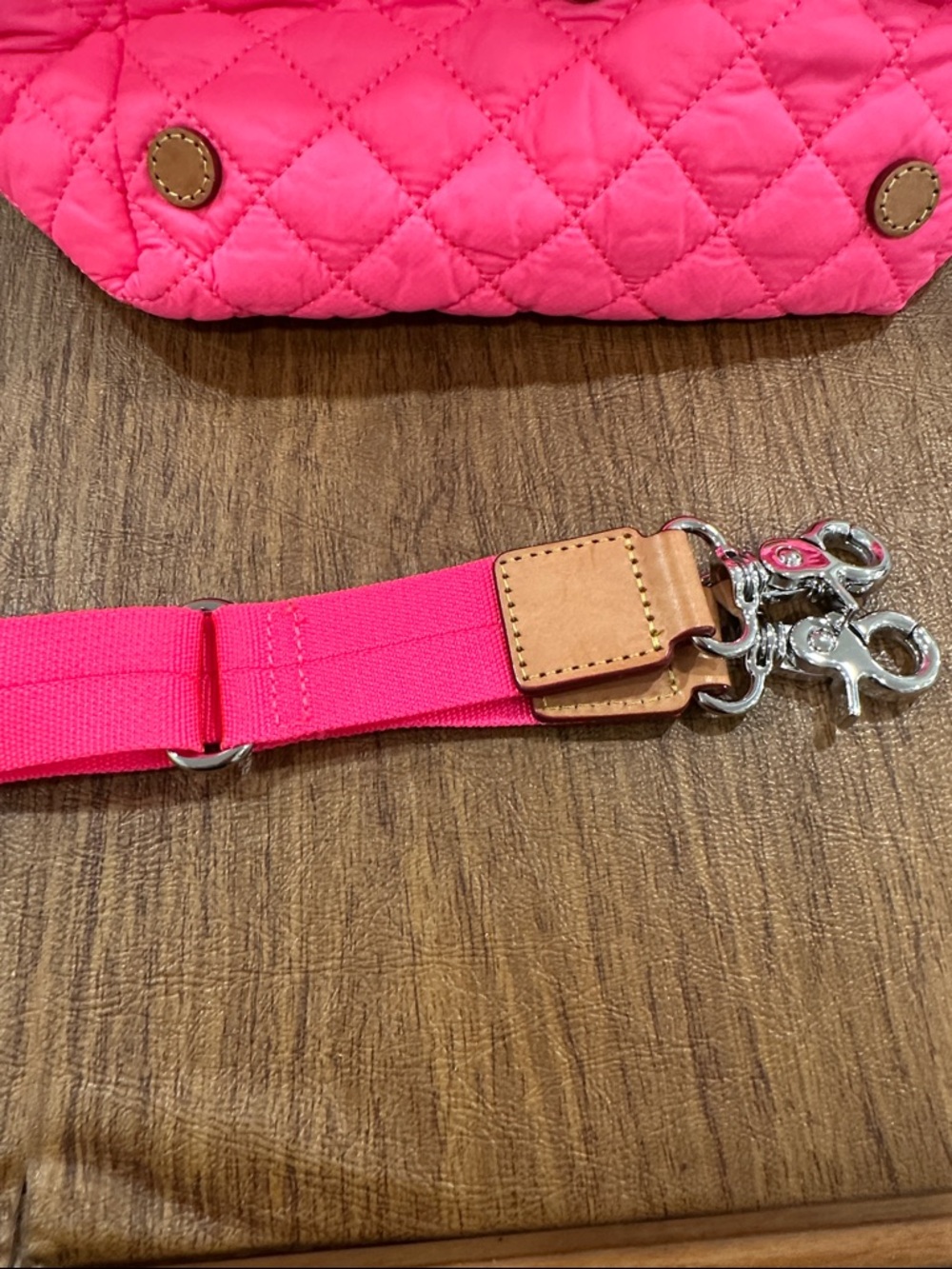 MZ Wallace Quilted Hot Pink Tote - Picture 4 of 7